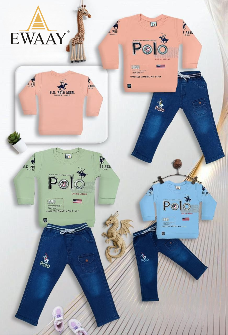 EWAAY Kids Premium Timeless American Style Polo Graphic Set
